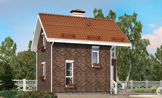 045-001-Л Проект двухэтажного дома с мансардным этажом, бюджетный дом из газосиликатных блоков Липецк | Проекты домов от House Expert