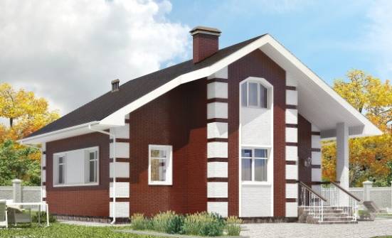 115-001-П Проект двухэтажного дома мансардой, современный коттедж из газосиликатных блоков Липецк | Проекты домов от House Expert