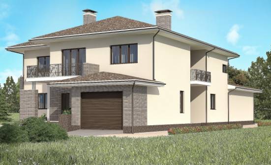 500-001-П Проект трехэтажного дома и гаражом, классический загородный дом из кирпича Липецк | Проекты домов от House Expert