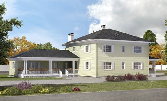 410-002-Л Проект двухэтажного дома и гаражом, современный домик из газобетона Липецк | Проекты домов от House Expert