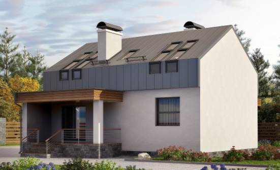 120-004-П Проект двухэтажного дома с мансардой, классический дом из газобетона Елец | Проекты домов от House Expert