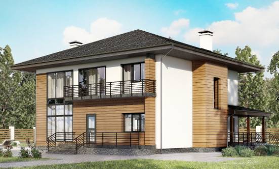 245-001-П Проект двухэтажного дома, просторный домик из твинблока Елец | Проекты домов от House Expert