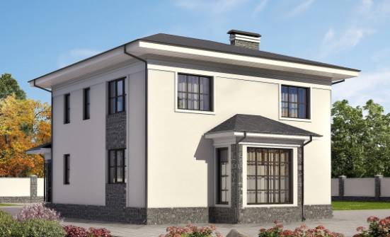 155-011-П Проект двухэтажного дома, скромный загородный дом из поризованных блоков Липецк | Проекты домов от House Expert