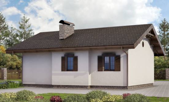 090-002-Л Проект одноэтажного дома, простой коттедж из кирпича Липецк | Проекты домов от House Expert