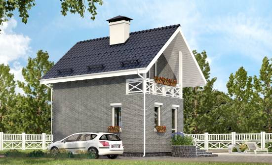 045-001-П Проект двухэтажного дома с мансардой, крохотный коттедж из теплоблока Липецк | Проекты домов от House Expert
