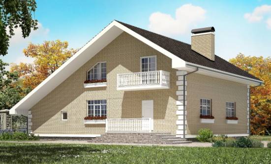 190-005-П Проект двухэтажного дома с мансардой и гаражом, уютный коттедж из газобетона Липецк | Проекты домов от House Expert