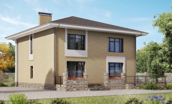 180-015-Л Проект двухэтажного дома, бюджетный дом из поризованных блоков Липецк | Проекты домов от House Expert