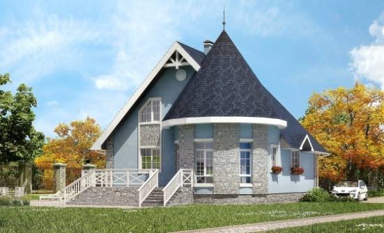 170-003-П Проект двухэтажного дома с мансардой, простой загородный дом из керамзитобетонных блоков Липецк | Проекты домов от House Expert