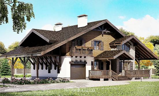 270-001-Л Проект двухэтажного дома с мансардой, гараж, простой дом из кирпича Елец | Проекты домов от House Expert
