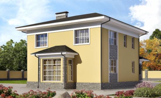 155-011-Л Проект двухэтажного дома, компактный коттедж из поризованных блоков Елец | Проекты домов от House Expert