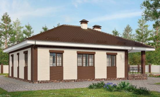 160-015-П Проект одноэтажного дома, гараж, небольшой домик из арболита Липецк | Проекты домов от House Expert