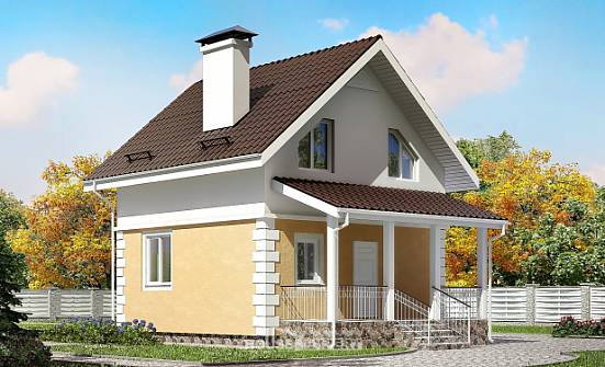 070-002-П Проект двухэтажного дома мансардный этаж, махонький загородный дом из теплоблока Елец | Проекты домов от House Expert