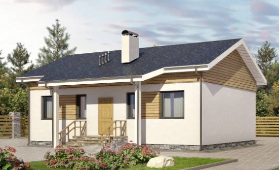 080-004-П Проект одноэтажного дома, простой домик из газобетона Липецк | Проекты домов от House Expert