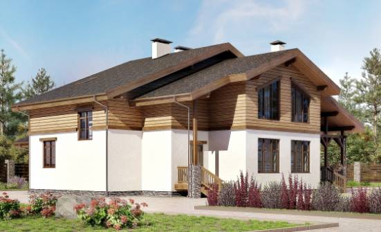 210-006-П Проект двухэтажного дома с мансардным этажом, просторный домик из кирпича Липецк | Проекты домов от House Expert