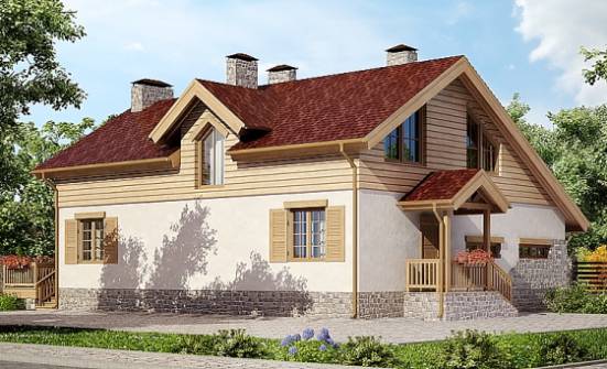 165-002-П Проект двухэтажного дома мансардный этаж и гаражом, доступный домик из блока Елец | Проекты домов от House Expert