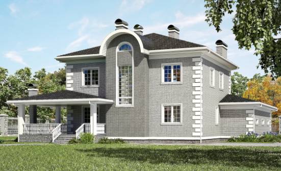 245-004-Л Проект двухэтажного дома, гараж, классический загородный дом из кирпича Липецк | Проекты домов от House Expert