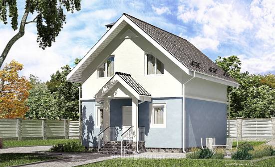 095-002-П Проект двухэтажного дома мансардой, бюджетный загородный дом из газобетона Липецк | Проекты домов от House Expert