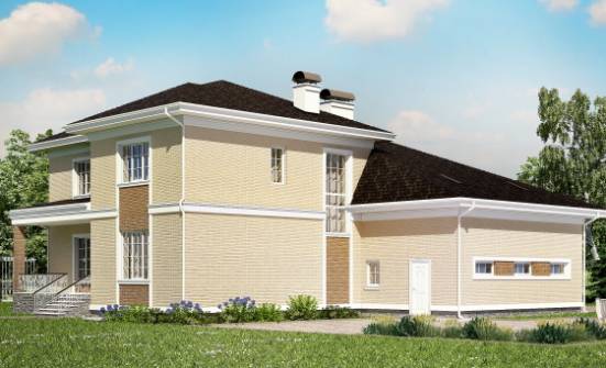 335-001-Л Проект двухэтажного дома и гаражом, большой дом из кирпича Липецк | Проекты домов от House Expert