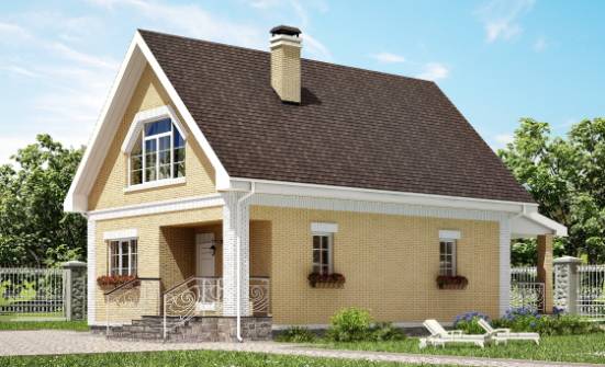 130-004-П Проект двухэтажного дома с мансардой, современный загородный дом из бризолита Липецк | Проекты домов от House Expert