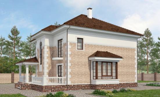 220-008-П Проект двухэтажного дома, красивый домик из кирпича Липецк | Проекты домов от House Expert