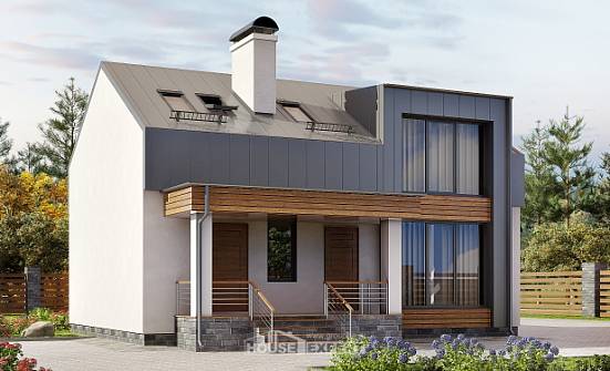 120-004-П Проект двухэтажного дома с мансардой, классический дом из газобетона Елец | Проекты домов от House Expert
