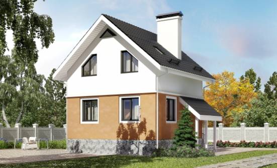 100-005-Л Проект трехэтажного дома с мансардой, современный дом из газобетона Елец | Проекты домов от House Expert
