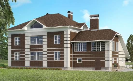 505-002-Л Проект трехэтажного дома, гараж, большой домик из кирпича Липецк | Проекты домов от House Expert