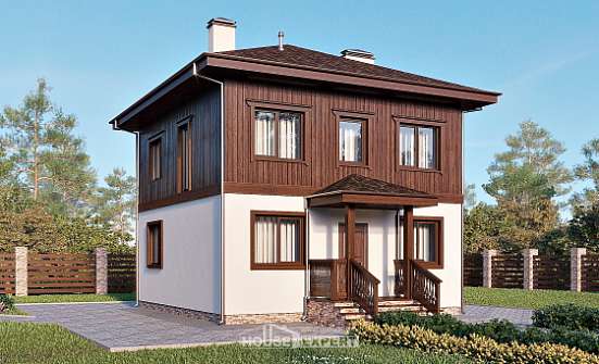 100-006-Л Проект двухэтажного дома, доступный домик из теплоблока Липецк | Проекты домов от House Expert