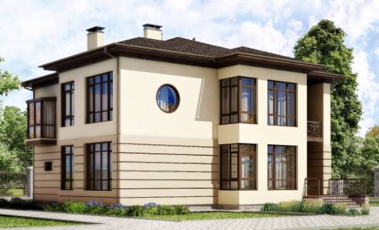 300-006-П Проект двухэтажного дома, гараж, красивый загородный дом из кирпича Елец | Проекты домов от House Expert