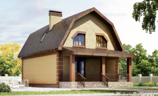 130-005-Л Проект двухэтажного дома мансардой, красивый дом из керамзитобетонных блоков Липецк | Проекты домов от House Expert