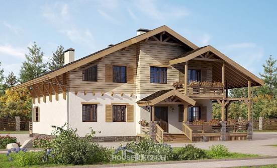260-001-Л Проект двухэтажного дома с мансардой, современный домик из кирпича Елец | Проекты домов от House Expert