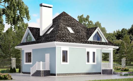 110-001-Л Проект двухэтажного дома мансардный этаж, классический загородный дом из теплоблока Елец | Проекты домов от House Expert