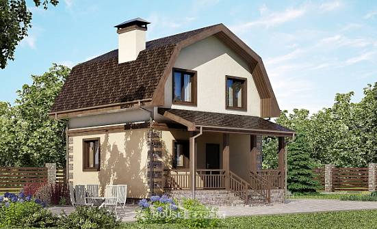 070-004-П Проект двухэтажного дома мансардой, современный коттедж из теплоблока Липецк | Проекты домов от House Expert
