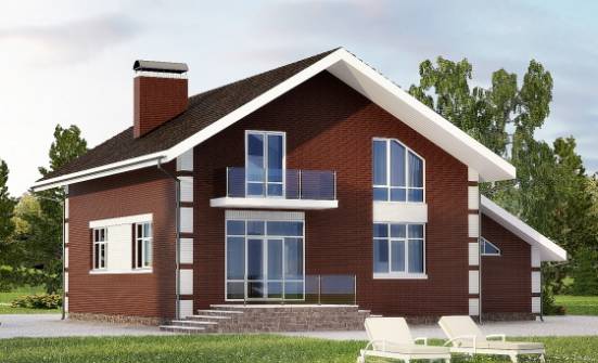 180-001-Л Проект двухэтажного дома мансардой и гаражом, современный загородный дом из пеноблока Елец | Проекты домов от House Expert