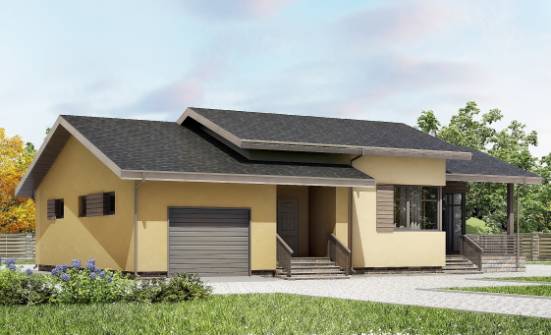 135-002-Л Проект одноэтажного дома, гараж, бюджетный дом из газосиликатных блоков Елец | Проекты домов от House Expert