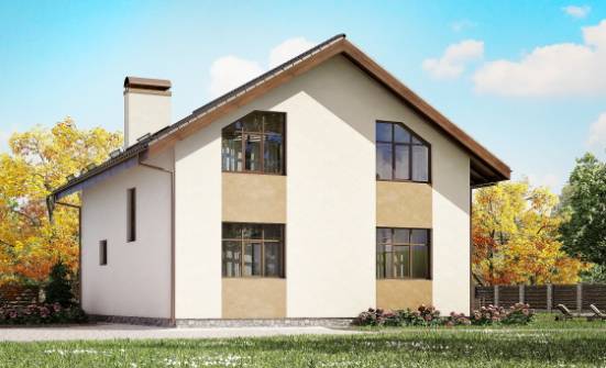 170-002-П Проект двухэтажного дома с мансардой, недорогой коттедж из газобетона Елец | Проекты домов от House Expert