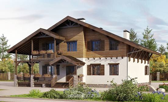 260-001-П Проект двухэтажного дома мансардой, красивый дом из кирпича Липецк | Проекты домов от House Expert