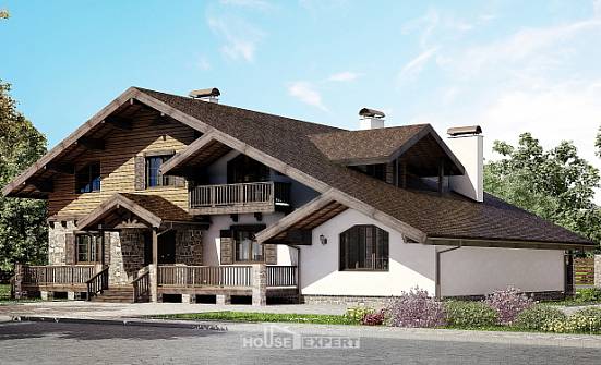 320-002-П Проект двухэтажного дома с мансардным этажом, большой коттедж из кирпича Липецк | Проекты домов от House Expert