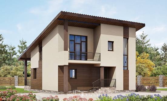 140-005-Л Проект двухэтажного дома с мансардой, скромный домик из пеноблока Липецк | Проекты домов от House Expert