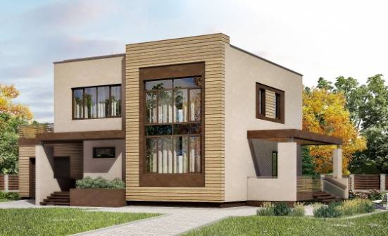 220-003-Л Проект двухэтажного дома, гараж, простой загородный дом из бризолита Елец | Проекты домов от House Expert