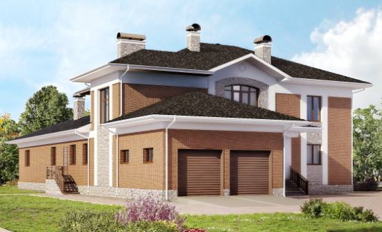 520-002-Л Проект трехэтажного дома и гаражом, огромный загородный дом из твинблока Елец | Проекты домов от House Expert