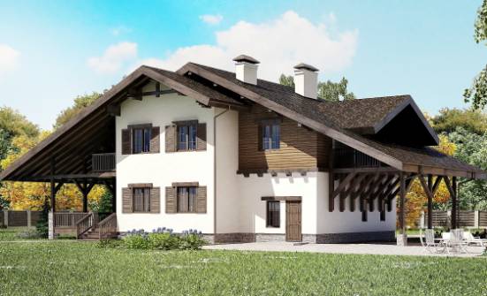 270-001-Л Проект двухэтажного дома с мансардой, гараж, простой дом из кирпича Елец | Проекты домов от House Expert