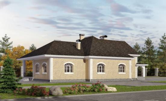 290-001-П Проект двухэтажного дома с мансардой, гараж, современный дом из кирпича Елец | Проекты домов от House Expert