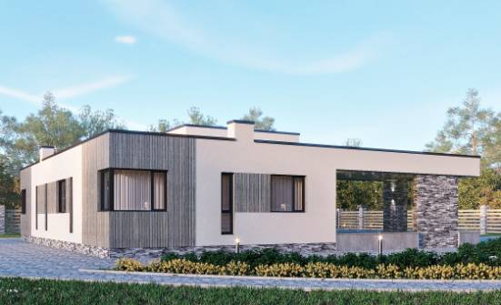 175-001-Л Проект одноэтажного дома, классический домик из арболита Липецк | Проекты одноэтажных домов от House Expert