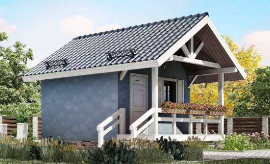 020-001-Л Проект одноэтажного дома, бюджетный коттедж из бревен Липецк | Проекты домов от House Expert