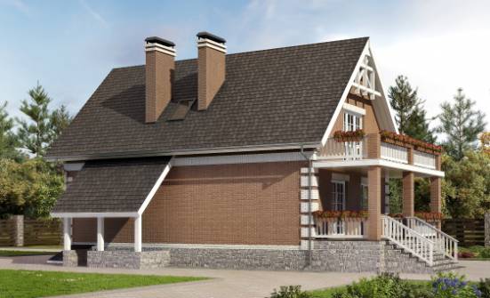 200-009-Л Проект трехэтажного дома с мансардой и гаражом, просторный домик из керамзитобетонных блоков Елец | Проекты домов от House Expert