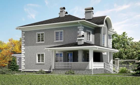 245-004-Л Проект двухэтажного дома, гараж, классический загородный дом из кирпича Липецк | Проекты домов от House Expert