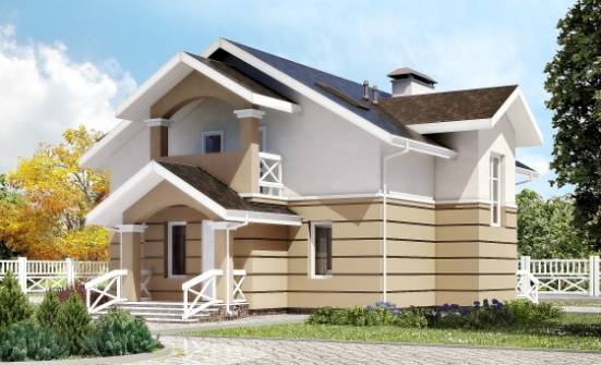 155-009-П Проект двухэтажного дома мансардой, бюджетный дом из керамзитобетонных блоков Елец | Проекты домов от House Expert