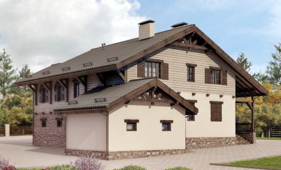 255-002-П Проект двухэтажного дома мансардный этаж, гараж, уютный коттедж из газобетона Липецк | Проекты домов от House Expert