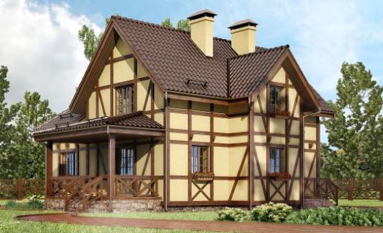 160-003-П Проект двухэтажного дома с мансардой, бюджетный дом из бризолита Елец | Проекты домов от House Expert